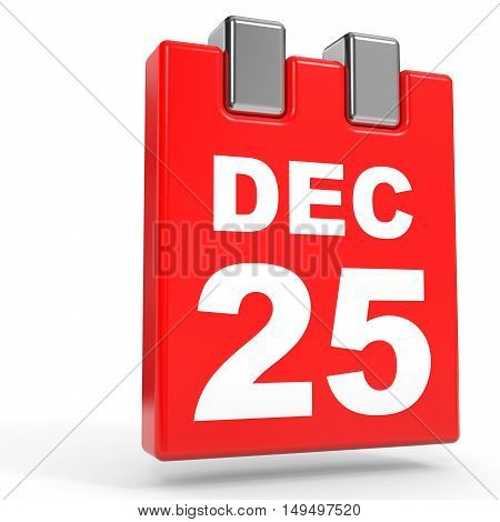 December 25. Calendar On White Background.