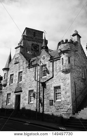 A view of the old buildings and church tower in Kirkcaldy