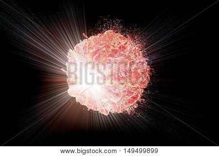 Radiotherapy of cancer, conceptual image. 3D illustration
