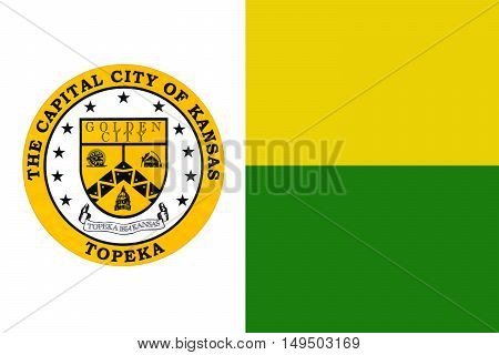 Flag of Topeka is the capital city of the State of Kansas United States