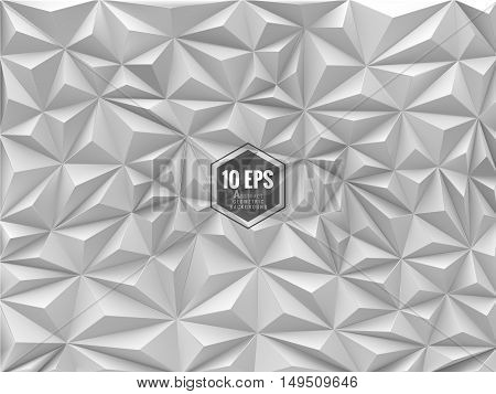 Triangular 3d abstract background in monochrome color