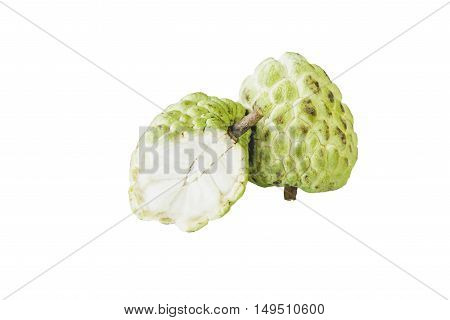 Sugar apple tropical fruit on white background
