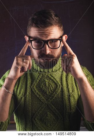 Portrait Of A Bearded Man With Glasses,