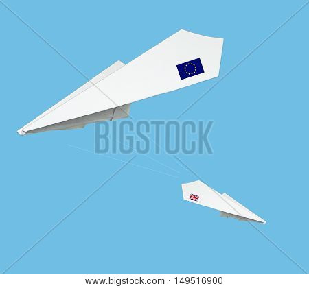 Plane Made From Paper With Flag.