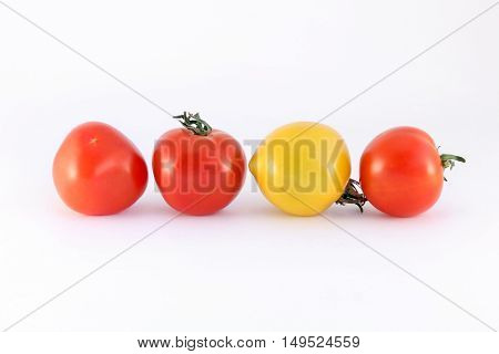 Fresh ripe tomatoes isolated on white background