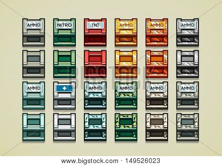 Top-down crates at night for creating video game