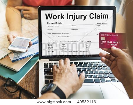 Work Injury Compensation Claim Form Concept