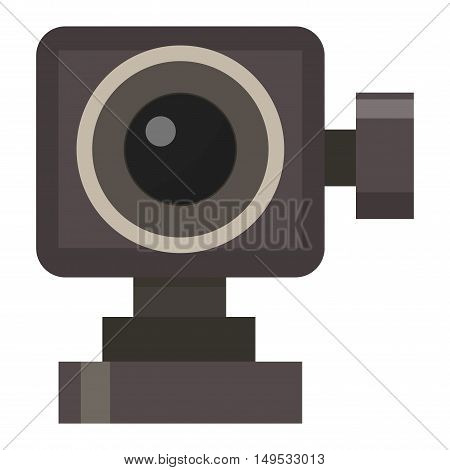 Modern photo camera on tripod isolated technology vector.