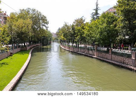 Porsuk River passing through Eskisehir City Turkey