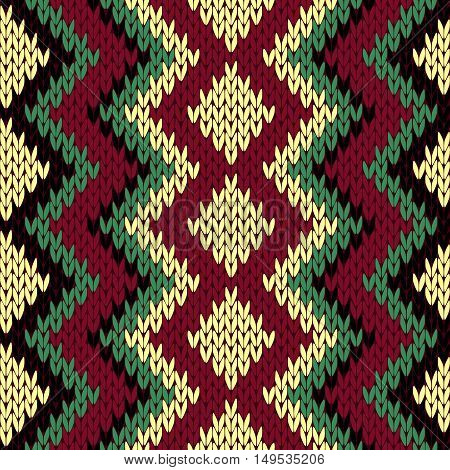 Knitting Seamless Geometric Pattern In Muted Colors