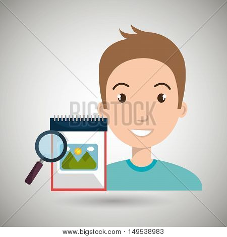man images album search vector illustration esp 10