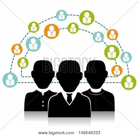 Social network people connection information global cloud