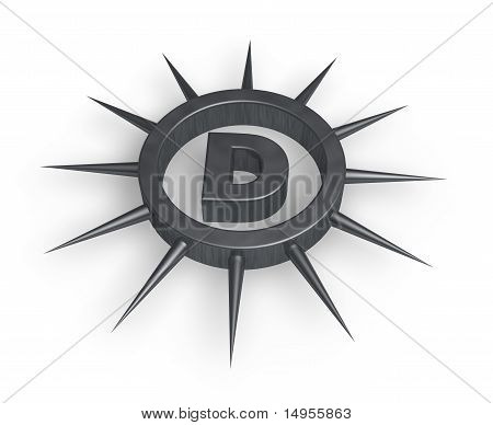 Stacheligen Buchstabe D