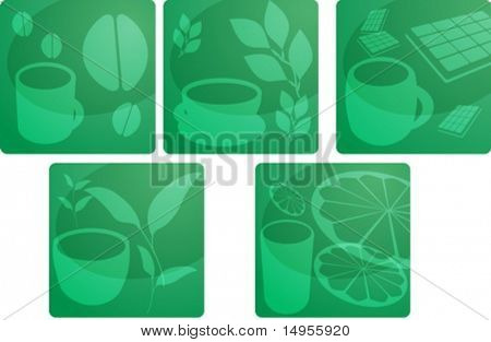 Painel estilizado design ilustração de bebidas sortidas