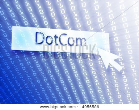 Fare simgesini, dijital arka plan ile Dotcom düğmesi