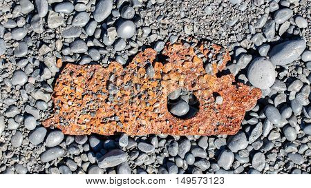 Remains Of A Boat Wreck - Iceland - Selective Focus