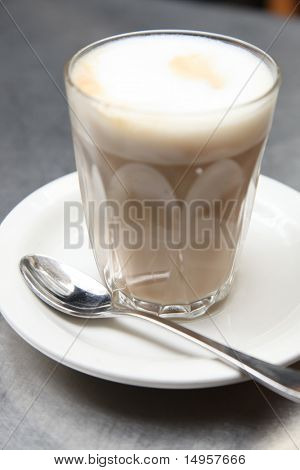 Elegante bicchiere di lusso caffe latte caffè