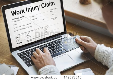 Work Injury Compensation Claim Form Concept