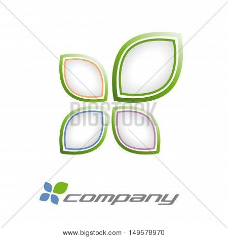 Vector sign quatrefoil environment concept, isolated in white