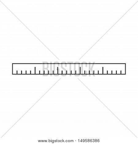 Ruler icon. Ruler Vector isolated on white background. Flat vector illustration in black. EPS 10