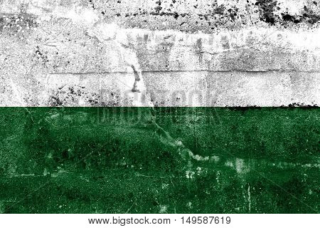 Flag Of San Andres De Tumaco, Colombia, Painted On Dirty Wall