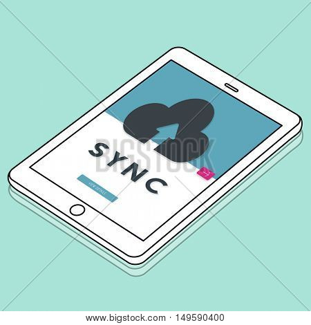 Cloud Backup Upload Transfer Sync Graphic Concept