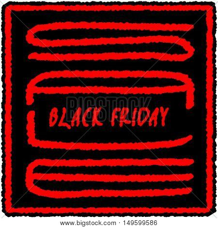 Stamp in chinese seal style with red words black friday sale on the black background