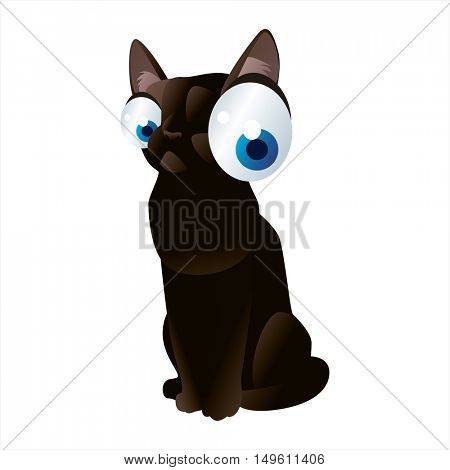 cute vector comic cartoon animal. Cool colorful Burmese Cat design