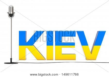 Eurovision Song Contest 2017 in Ukraine on a white background. 3d Rendering