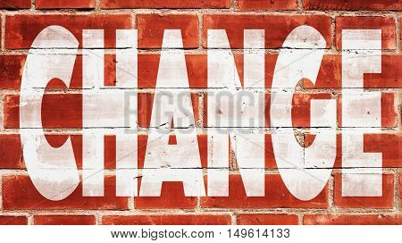 Change Written On A Red Brick Wall