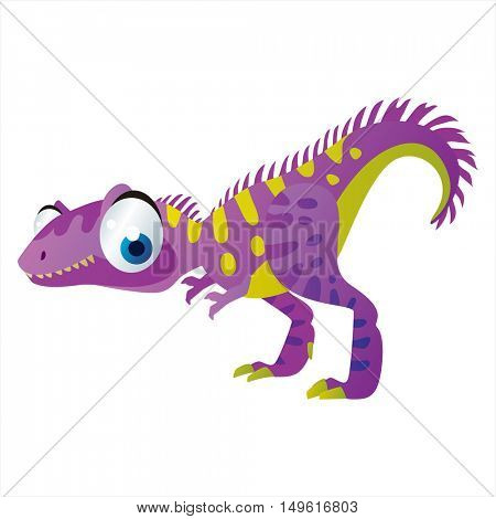 cute vector comic cartoon animal. Cool colorful dinosaur Allosaurus