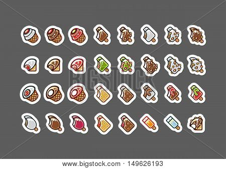 2D bitten ice creams for creating video games set 1
