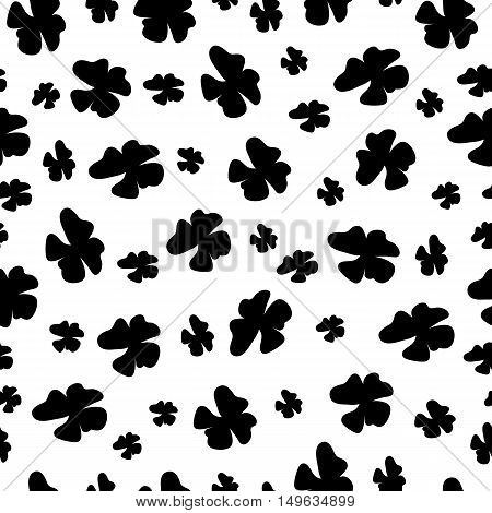 Seamless pattern with silhouette flowers. Vector illustration.