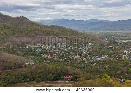 Thaton Village View From Above. Chiang Mai Province, Northern Thailand. Thai-myanmar Border.