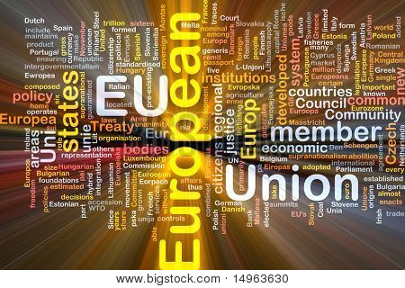 Im Software-Paket Word Wolke Konzept Abbildung der EU Europäische Union