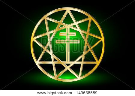 Nine pointed star , stars in a circle , Star and Cross