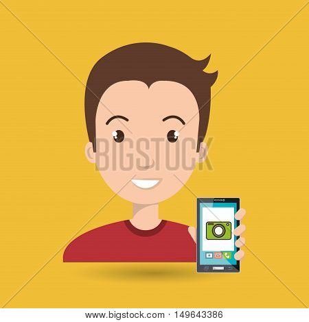 man cellphone camera images vector illustration eps 10
