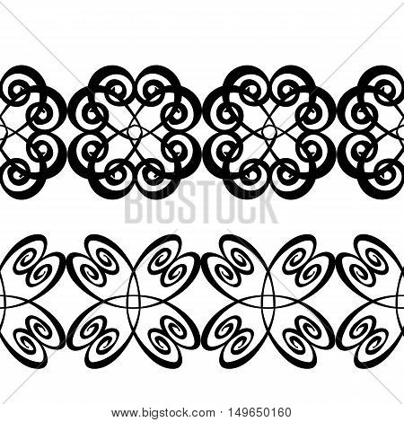 Two lacy ornamental pattern on white. It can be use for any decoration.