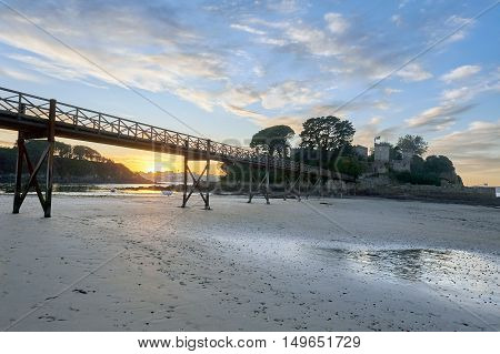 Landscapes of sunset in Sta. Cruz, La Coruna, Spain