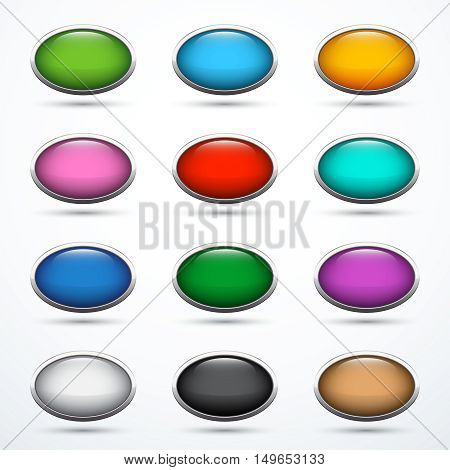 Set of oval buttons. Vector illustration eps 10