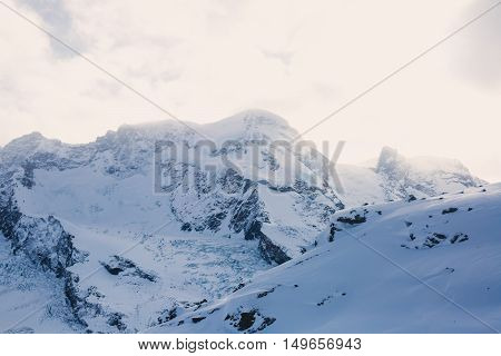 Amazing View On Zermatt - Famous Ski Resort In Swiss Alps, With Aerial View On Zermatt Valley, Switz