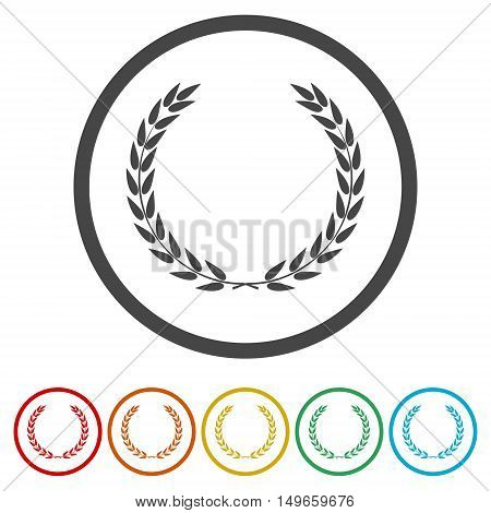 Laurel Wreath. Vector icon set on white background