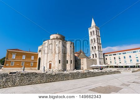 Old town of Zadar and St donatus cathedral