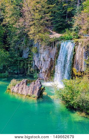 Scenic view of nature on Plitvice lakes