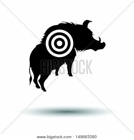 Boar Silhouette With Target Icon