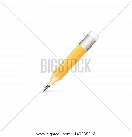 Sharpened detailed pencil isolated on white background. Vector illustration