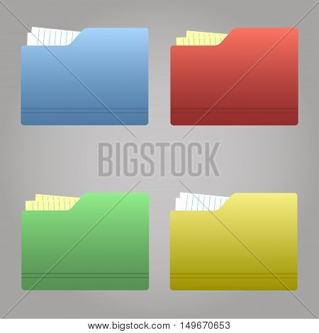 The color folder tabs collection. Vector illustration