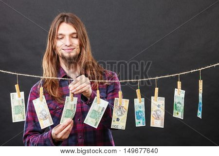 Rich Man With Laundry Of Money