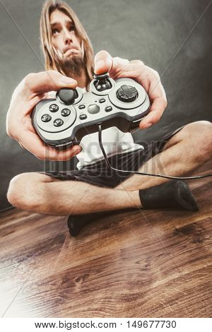 Unhappy Male Playing Games