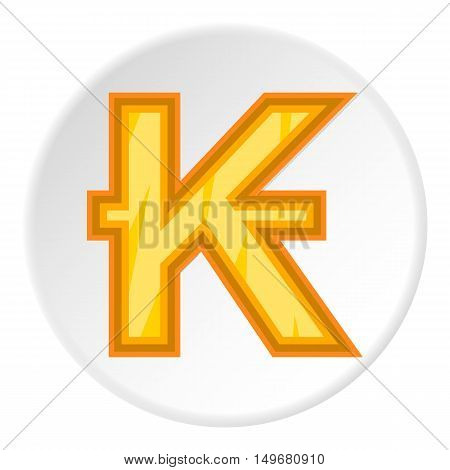 Sign of money lao kip icon in cartoon style on white circle background. Currency symbol vector illustration